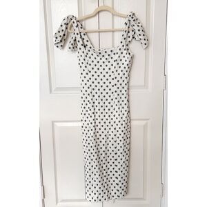 Maeve Bow-Shoulder Slim Midi Dress - size small